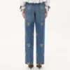 Pantalon en denim brodé Pantalon en denim brodé