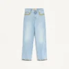 Pantalon en denim brodé Pantalon en denim brodé