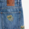 Pantalon en denim brodé Pantalon en denim brodé