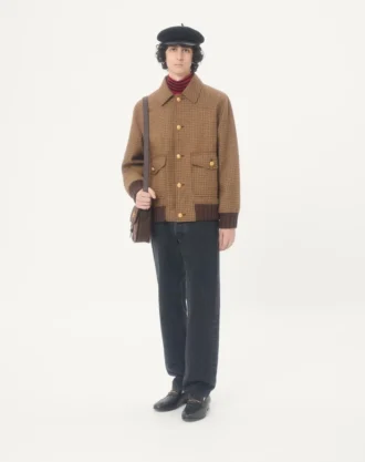 Blouson bomber en laine Valentino à motif pied-de-poule