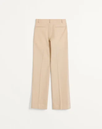 Pantalon en gabardine de laine à revers