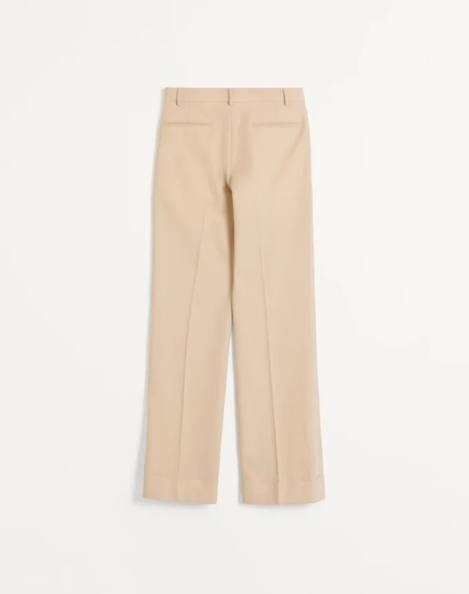 Pantalon en gabardine de laine à revers Pantalon en gabardine de laine à revers