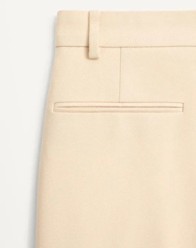 Pantalon en gabardine de laine à revers Pantalon en gabardine de laine à revers