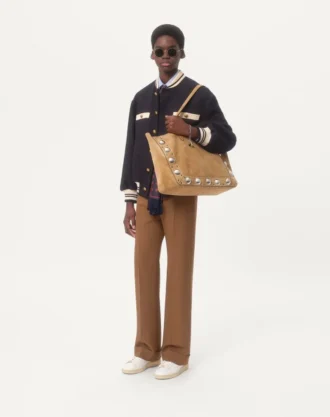 Pantalon en gabardine à revers en nylon