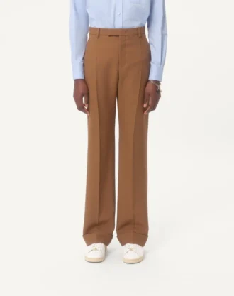 Pantalon en gabardine à revers en nylon