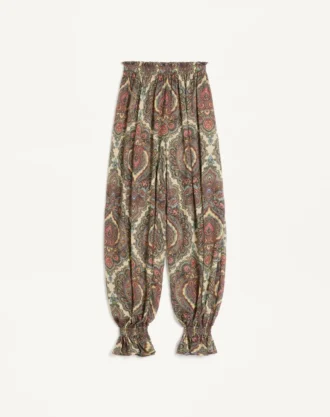 Pantalon en georgette imprimé cachemire Voyage Imaginaire