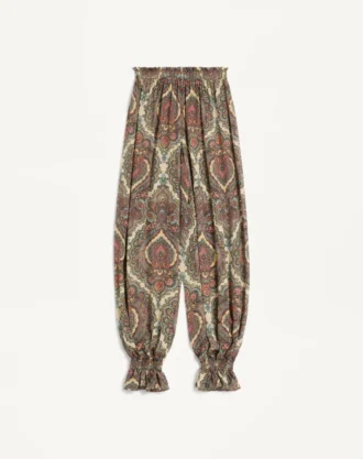 Pantalon en georgette imprimé cachemire Voyage Imaginaire