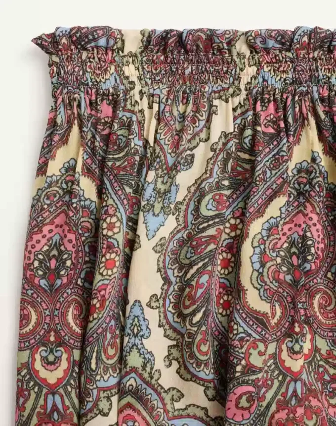 Pantalon en georgette imprimé cachemire Voyage Imaginaire Pantalon en georgette imprimé cachemire Voyage Imaginaire
