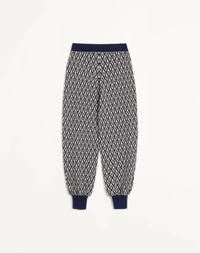 Pantalon en laine jacquard Toute La V Pantalon en laine jacquard Toute La V