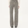 Pantalon en laine mélangée à carreaux avec revers Pantalon en laine mélangée à carreaux avec revers