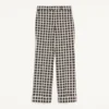 Pantalon en laine mélangée à carreaux avec revers Pantalon en laine mélangée à carreaux avec revers