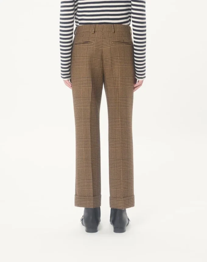 Pantalon en laine à motif Glen Plaid et revers Valentino Pantalon en laine à motif Glen Plaid et revers Valentino