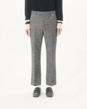 Pantalon en laine moulinée Valentino à revers