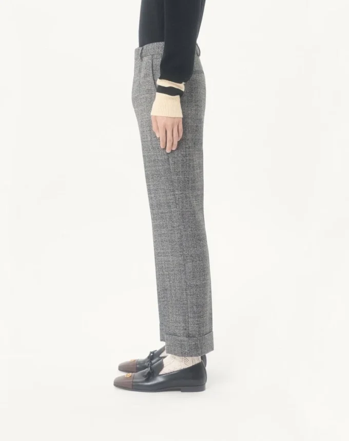 Pantalon en laine moulinée Valentino à revers Pantalon en laine moulinée Valentino à revers
