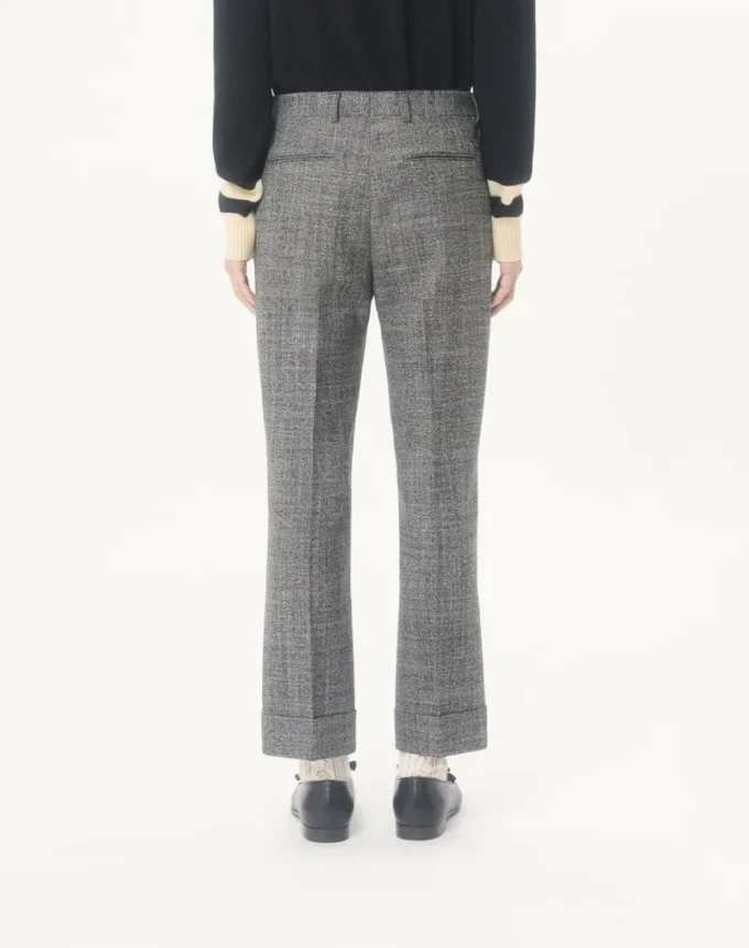 Pantalon en laine moulinée Valentino à revers Pantalon en laine moulinée Valentino à revers