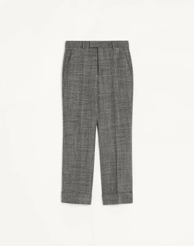 Pantalon en laine moulinée Valentino à revers Pantalon en laine moulinée Valentino à revers