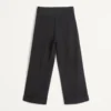 Pantalon en laine à revers avec bandes latérales en satin Pantalon en laine à revers avec bandes latérales en satin
