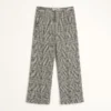 Pantalon en laine à revers avec motif à carreaux pied-de-poule Pantalon en laine à revers avec motif à carreaux pied-de-poule