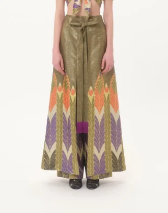 Pantalon en lurex imprimé Voyage Imaginaire