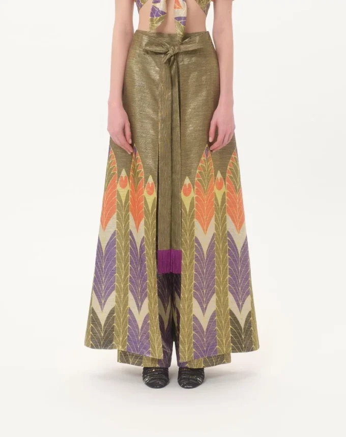 Pantalon en lurex imprimé Voyage Imaginaire Pantalon en lurex imprimé Voyage Imaginaire