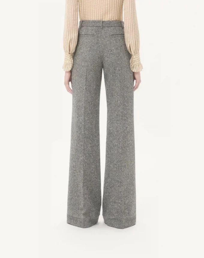 Pantalon en tissu natté boutonné Pantalon en tissu natté boutonné