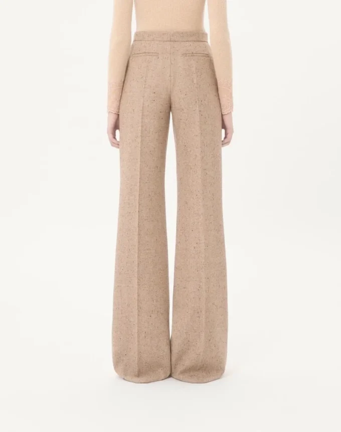 Pantalon en tissu natté boutonné Pantalon en tissu natté boutonné