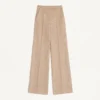 Pantalon en tissu natté boutonné Pantalon en tissu natté boutonné