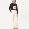 Pantalon en toile de coton à revers Pantalon en toile de coton à revers