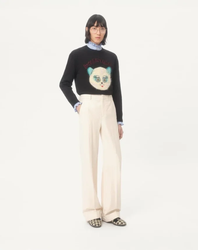 Pantalon en toile de coton à revers Pantalon en toile de coton à revers