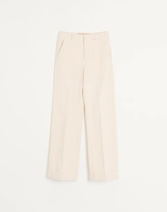 Pantalon en toile de coton à revers Pantalon en toile de coton à revers