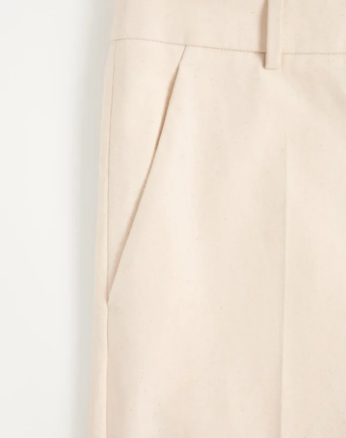 Pantalon en toile de coton à revers Pantalon en toile de coton à revers