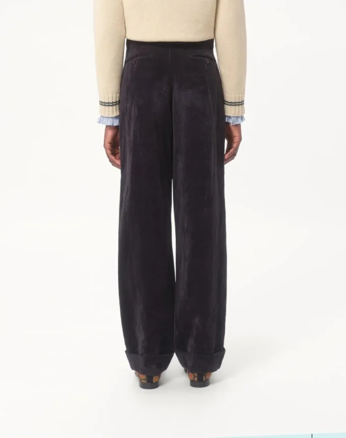 Pantalon en velours de coton et lin délavé Pantalon en velours de coton et lin délavé
