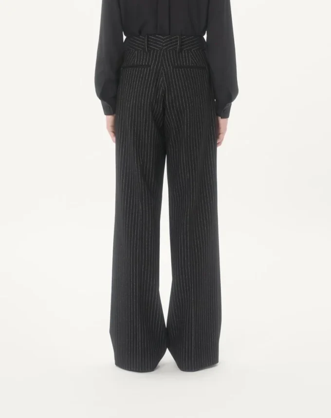 Pantalon à fines rayures en laine et soie Valentino Pantalon à fines rayures en laine et soie Valentino