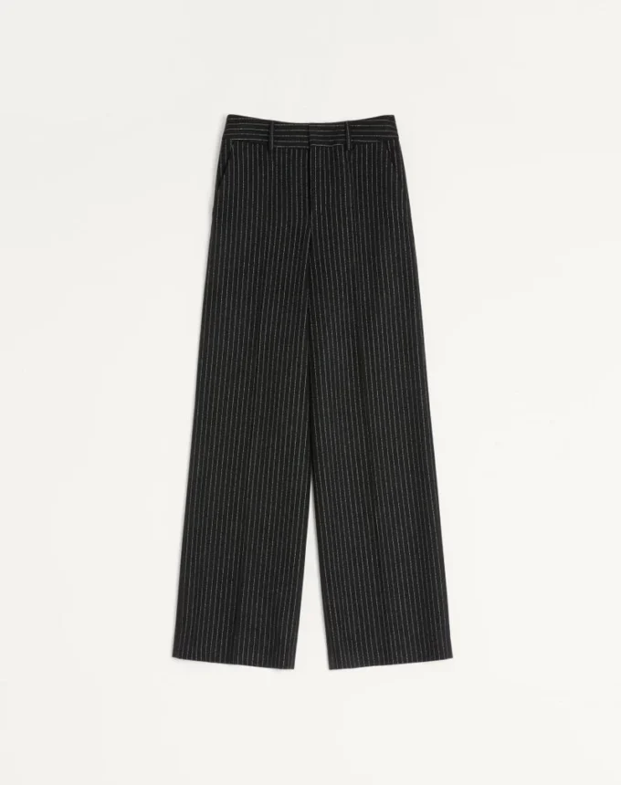 Pantalon à fines rayures en laine et soie Valentino Pantalon à fines rayures en laine et soie Valentino