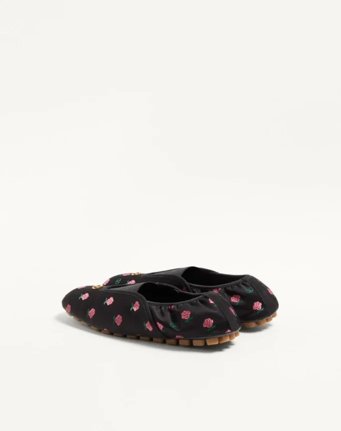 Pantoufles Rhytmika en tissu jacquard rose