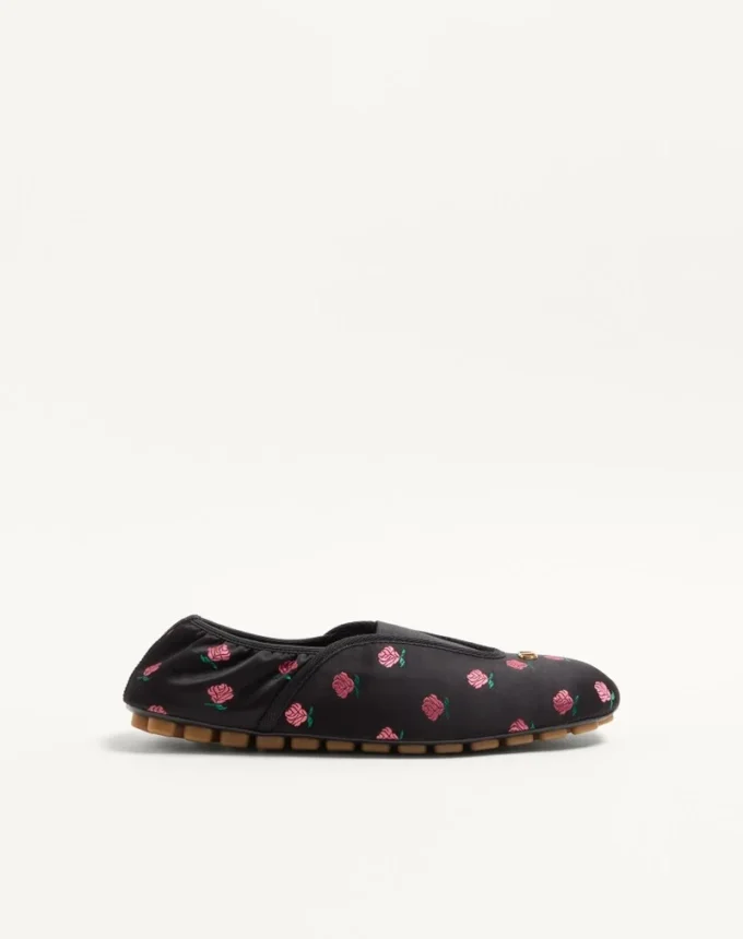 Pantoufles Rhytmika en tissu jacquard rose
