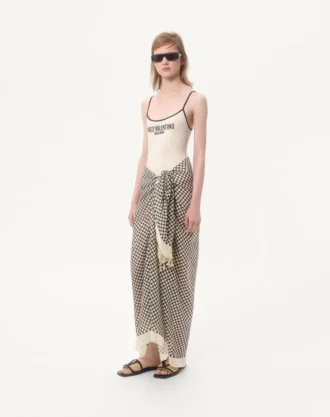 Pareo Escape en coton et soie à imprimé pois Pareo Escape en coton et soie à imprimé pois