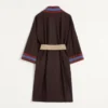 Peignoir en flanelle de laine avec ceinture jacquard Peignoir en flanelle de laine avec ceinture jacquard