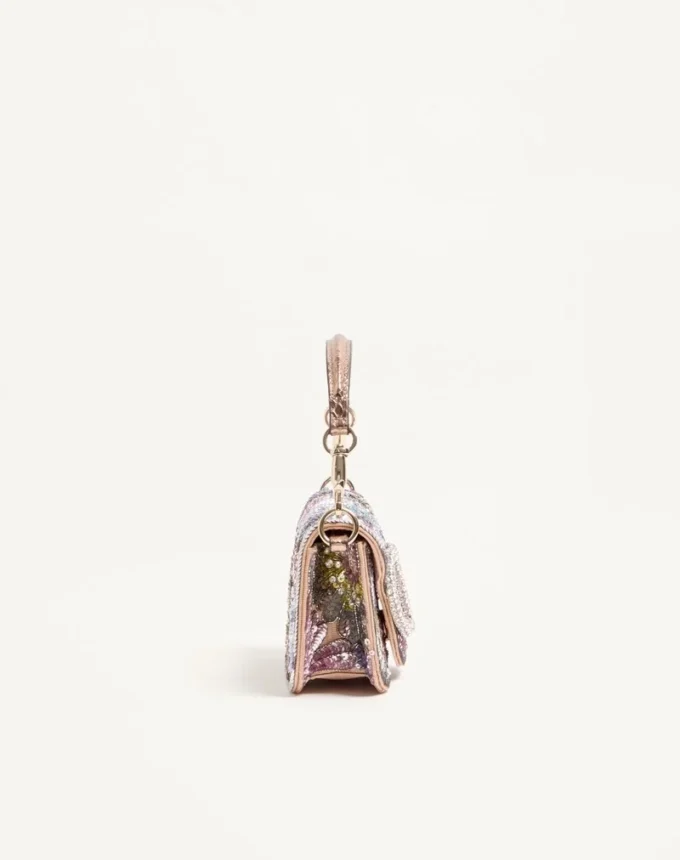Petit sac à bandoulière brodé Valentino Garavani Locò avec logo bijou Petit sac à bandoulière brodé Valentino Garavani Locò avec logo bijou