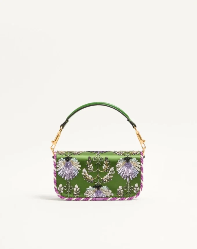 Petit sac à bandoulière brodé Valentino Garavani Locò avec logo bijou Petit sac à bandoulière brodé Valentino Garavani Locò avec logo bijou