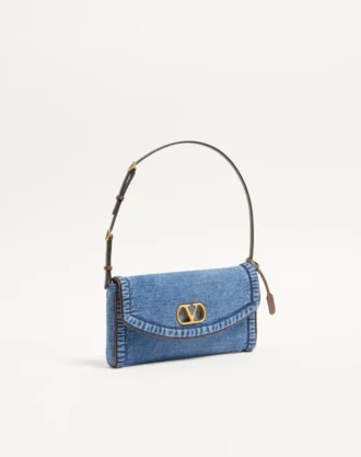 Petit sac à bandoulière en denim Valentino Garavani DeVain