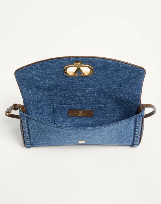 Petit sac à bandoulière en denim Valentino Garavani DeVain Petit sac à bandoulière en denim Valentino Garavani DeVain