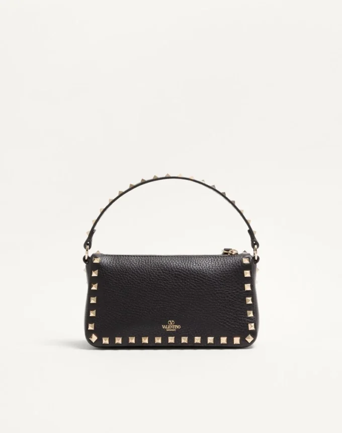 Petit sac à bandoulière Rockstud en cuir de veau grainé Petit sac à bandoulière Rockstud en cuir de veau grainé