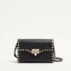 Petit sac à bandoulière Rockstud en cuir de veau grainé Petit sac à bandoulière Rockstud en cuir de veau grainé