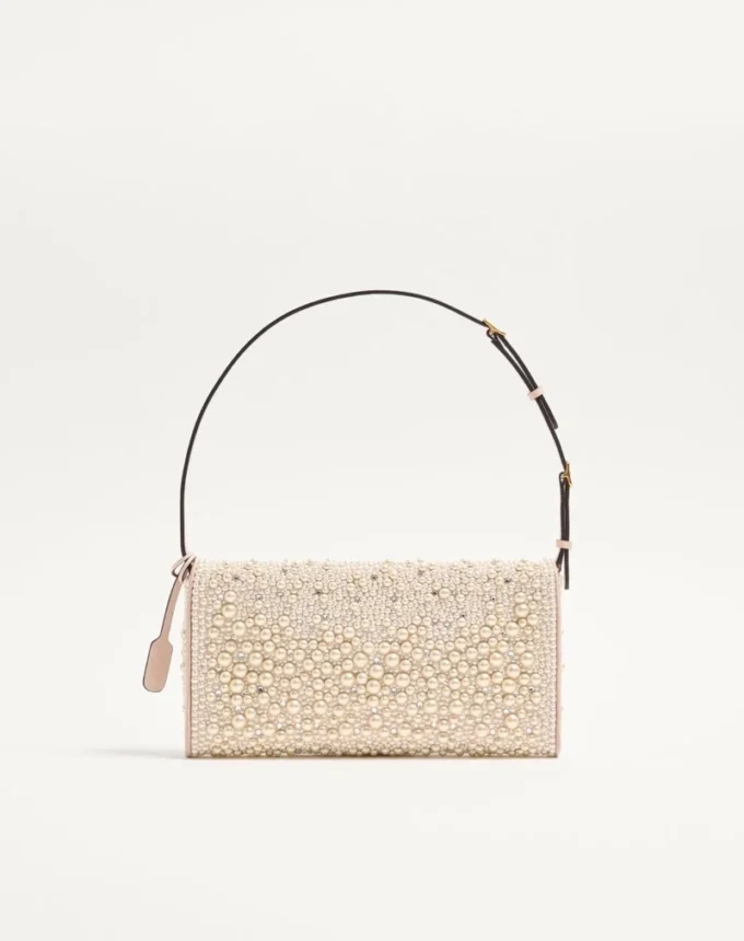 Petit sac à bandoulière Valentino Garavani DeVain avec perles et strass Petit sac à bandoulière Valentino Garavani DeVain avec perles et strass