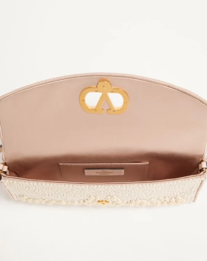 Petit sac à bandoulière Valentino Garavani DeVain avec perles et strass Petit sac à bandoulière Valentino Garavani DeVain avec perles et strass