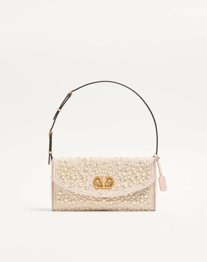 Petit sac à bandoulière Valentino Garavani DeVain avec perles et strass Petit sac à bandoulière Valentino Garavani DeVain avec perles et strass