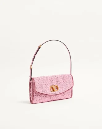 Petit sac à bandoulière Valentino Garavani DeVain en tissu jacquard cloqué.