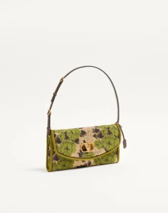 Petit sac à bandoulière Valentino Garavani DeVain en tissu jacquard lurex