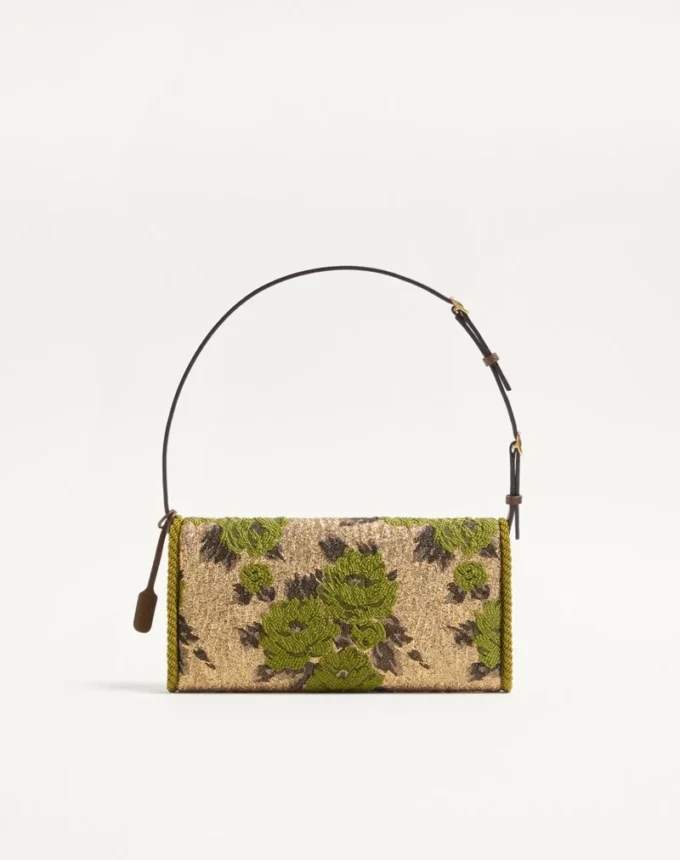 Petit sac à bandoulière Valentino Garavani DeVain en tissu jacquard lurex Petit sac à bandoulière Valentino Garavani DeVain en tissu jacquard lurex